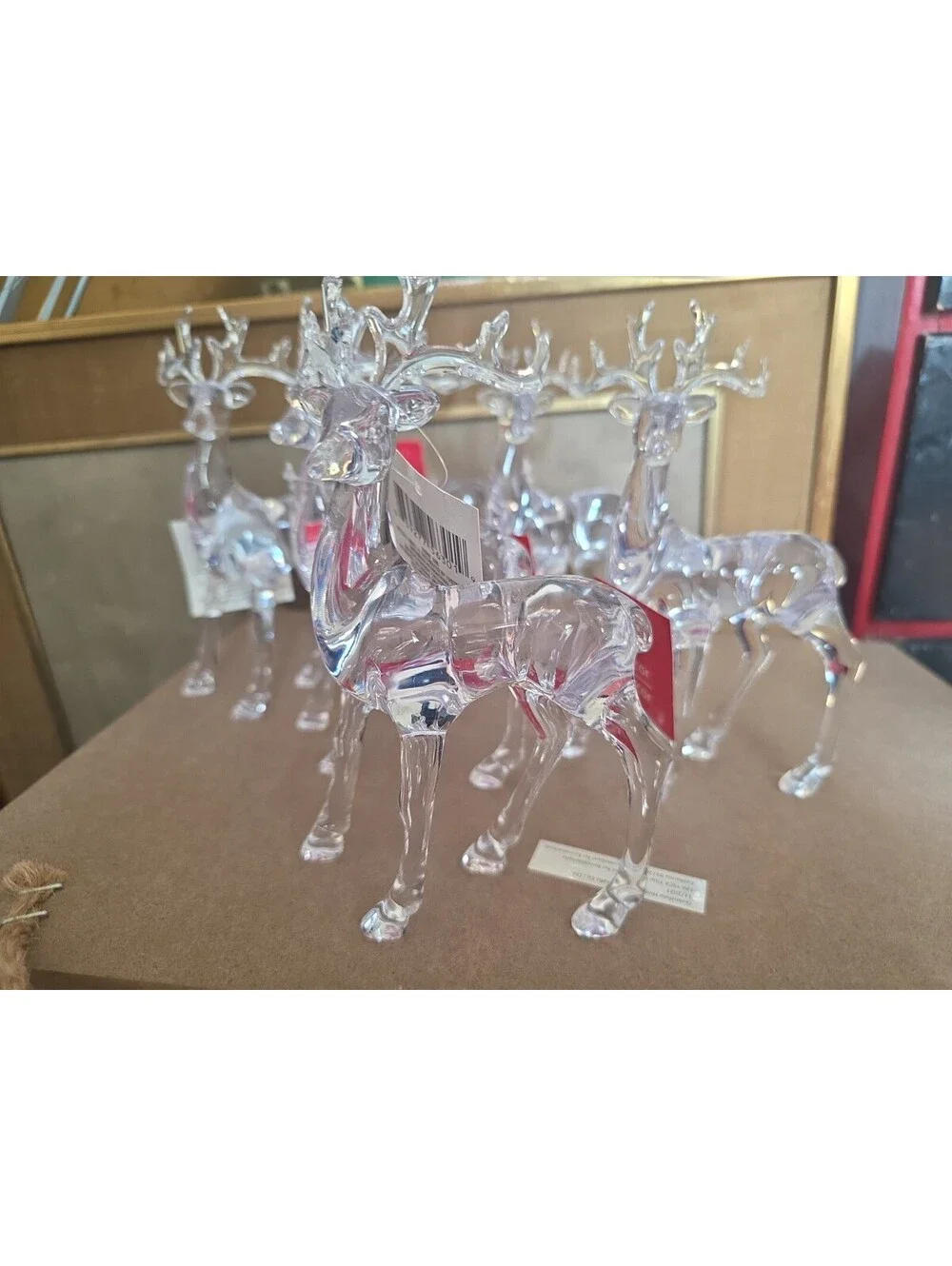 6 Nwt Acrylic Standing Reindeer